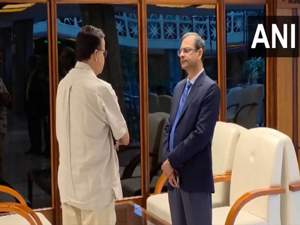 Chairman of Parliamentary Standing Committee on Finance Bhartruhari Mahtab and RBI Governor Sanjay Malhotra before the meeting (Image: ANI)