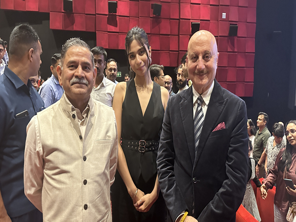 Indian Army chief General Upendra Dwivedi, Shubhangi, Anupam Kher (Image source/ANI)