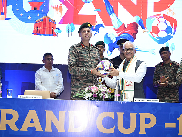 Lt. Gen Mohit Malhotra presents the match ball to Ajay Kumar Bhalla, Hon’ble Governor of Manipur (Image: Durand Cup) Lt. Gen Mohit Malhotra presents the match ball to Ajay Kumar Bhalla, Hon’ble Governor of Manipur (Image: Durand Cup)