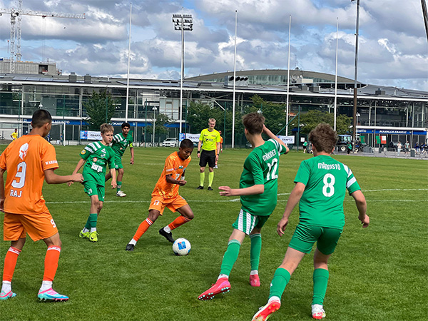 Minerva Academy FC in action during Helsinki Cup (Image: Team Minerva)