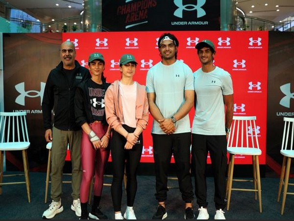 Neeraj with Tejaswin, Jay, Rishikha and Jyotika. (Photo- Under Armour Media)