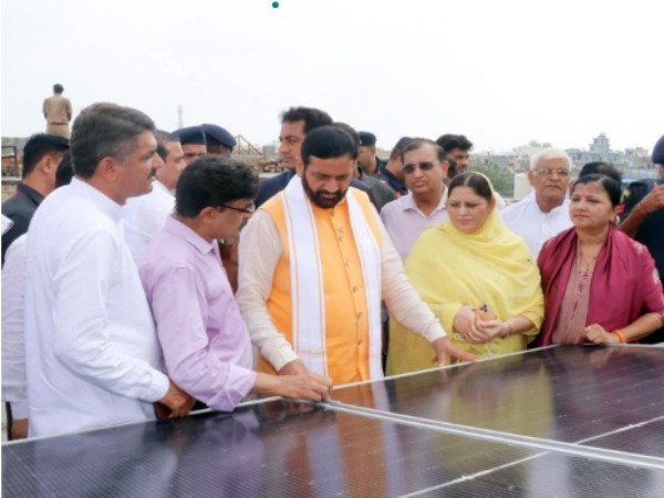 Haryana CM Nayab Singh Saini inspecting solar panels installed under PM Surya Ghar Muft Bijli Yojana (Photo/Haryana CMO)