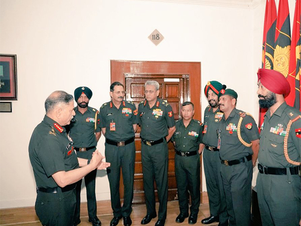 Army Chief Gen. Upendra Dwivedi interacts with newly appointed Command Saubedar Majors (Photo/X@adgpi)