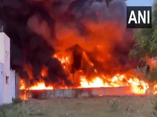 Fire erupts in Goods train (Photo/ANI)