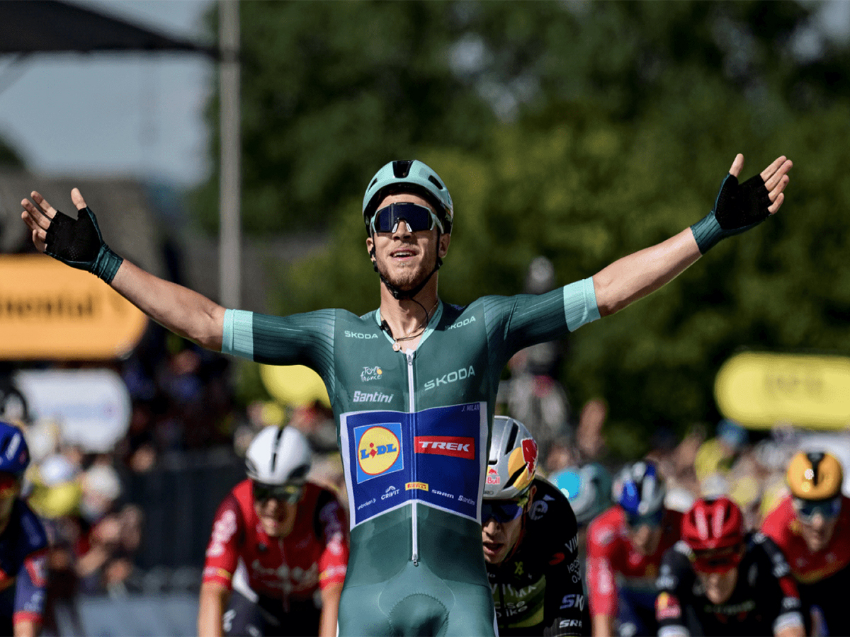 Jonathan Milan of Lidl-Trek during Stage 8 at Tour de France (Image: Cycling World Tour)