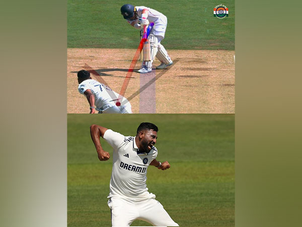 A fine delivery by Siraj led to Pope's dismissal. (Photo: @thebharatarmy X)