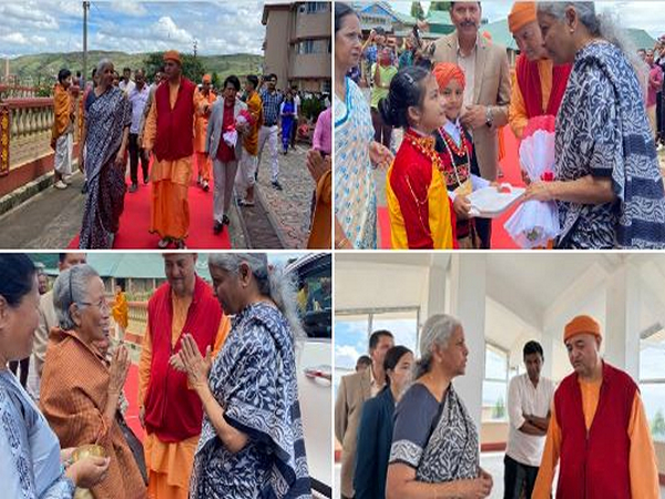 Finance Minister Nirmala Sitharaman at Ramakrishna Mission School, Sohra, Meghalaya (Images: PIB)