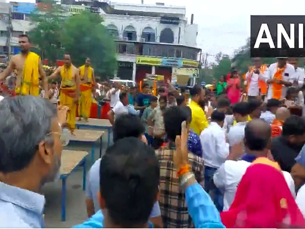 Huge number of devotees reach for the '84 Mahadev Yatra' in Ujjain (Photo/ANI)