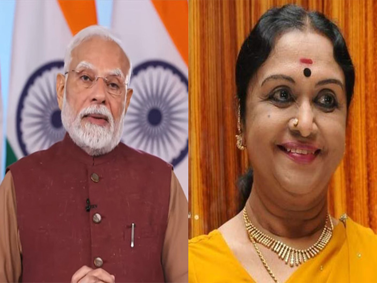 Prime Minister Narendra Modi (L) and B Sarojadevi (R) (Photo: ANI and X/ @RAshokaBJP)