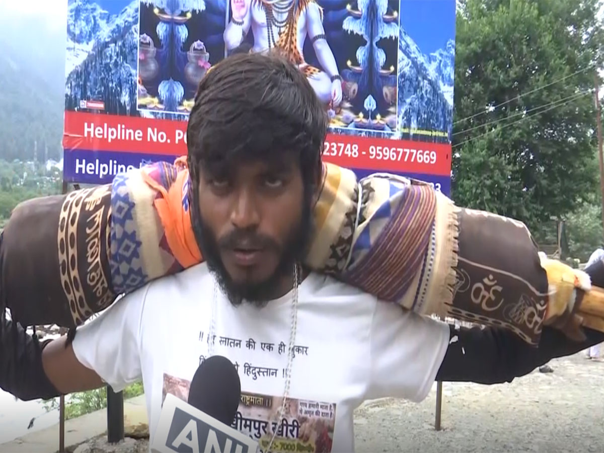 Harnam Prasad, pilgrim from Uttar Pradesh’s Lakhimpur Kheri (Photo/ANI)