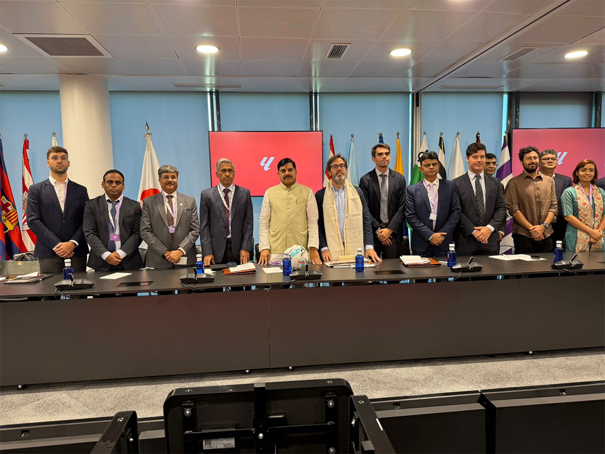 MP CM Mohan Yadav visits La Liga HQ in Madrid. (Photo/X@MPCMO) MP CM Mohan Yadav visits La Liga HQ in Madrid. (Photo/X@MPCMO)