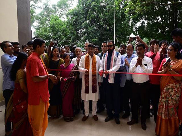 MoS Prataprao Jadhav, Ministry of Ayush inaugurates ‘400 seated UG Boys’ Hostel at National Institute of Homoeopathy, Kolkata today. (Photo/ANI)