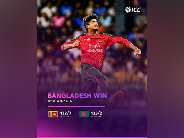 Mahedi's spell earned him the 'Player of the Match' honours. (Photo: ICC X)