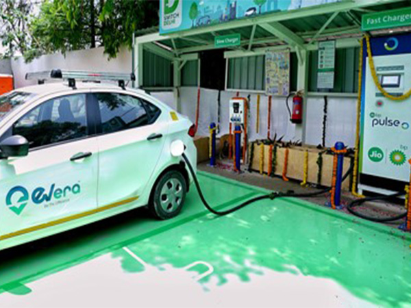 An electric vehicle charging station in Delhi (Photo/ANI)  