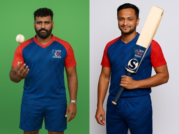 Thisara Perera (L) and Shakib Al Hasan (R). (Photo: Super 60 Legends USA)