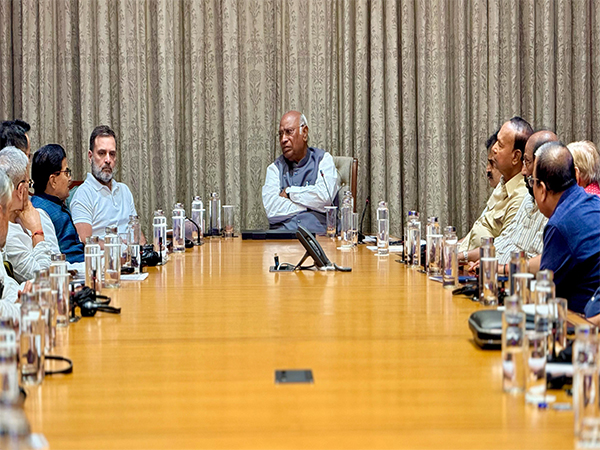 A visual from the INDIA Bloc meeting held earlier (Photo/ANI)