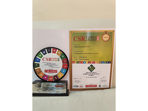 Jindal Foundation Honoured with CSR TIMES Gold Award for Championing Grassroots Sports Development