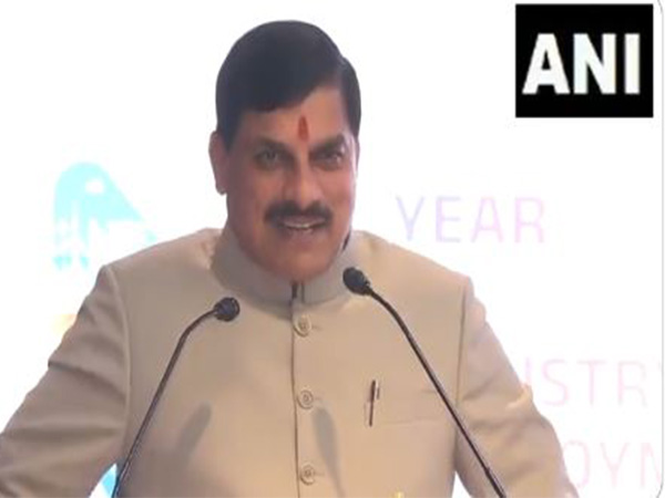 Madhya Pradesh Chief Minister Mohan Yadav addresses a gathering in Barcelona during his visit to Spain (Photo/ANI)