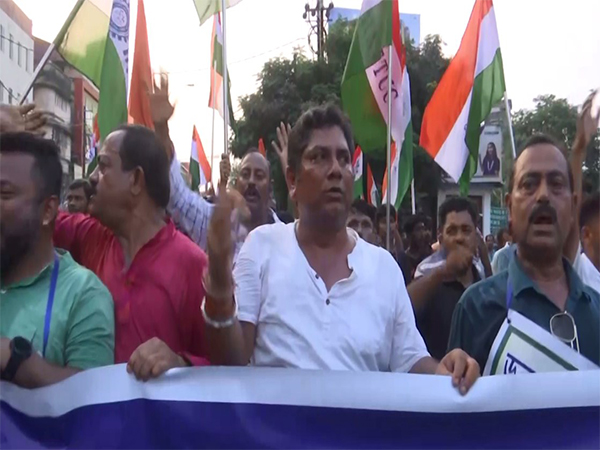 Indian National Trinamool Trade Union Congress protest in Siliguri (Photo/ANI)