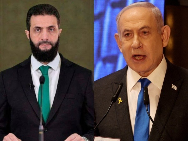 Syrian President Ahmed al-Sharaa (left) and Israeli Prime Minister Benjamin Netanyahu (right) (Source: Reuters)