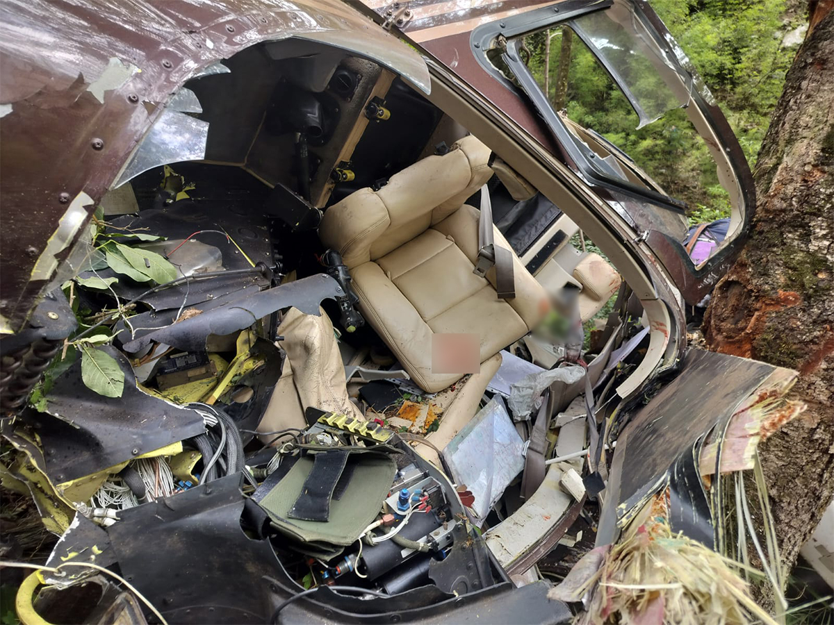 Visuals of May 8 Uttarkashi helicopter crash (Photo: Uttarakashi DM/X)