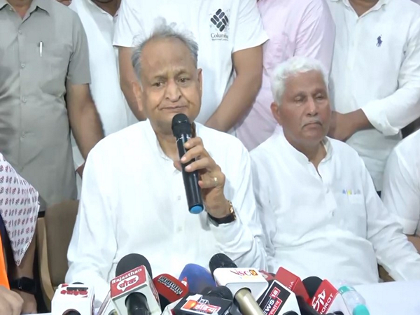 Ashok Gehlot speaks to media after OBC cell meeting in Jaipur (Photo: ANI) 