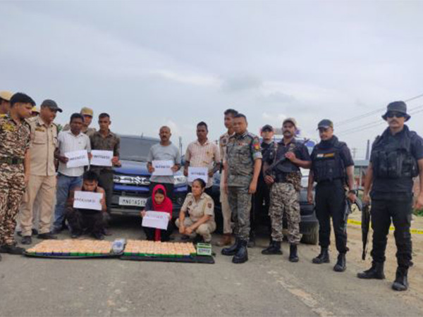 Police seize 1.22 kg of heroin in Assam's Cachar. (Photo/ANI)