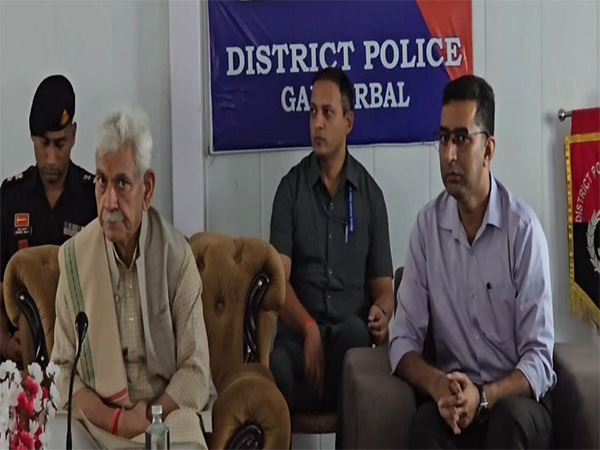 J&K LG Manoj Sinha attends Amarnath Yatra review meeting (Photo/ANI)