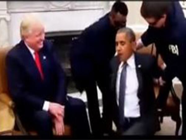 The video posted by Trump shows FBI arresting former President Barack Obama in White House.(Photo credit/TruthSocial/Donald Trump) The video posted by Trump shows FBI arresting former President Barack Obama in White House.(Photo credit/TruthSocial/Donald Trump)