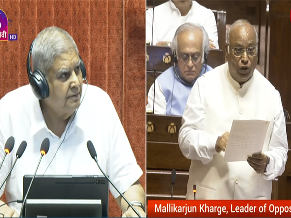Congress MP Mallikarjun Kharge in Rajya Sabha (Photo/Sansad TV)