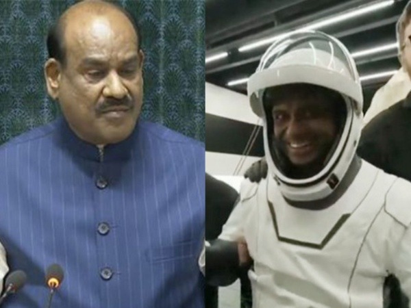 Lok Sabha Speaker Om Birla and Group Captain Shubhanshu Shukla. (Photo/ANI)