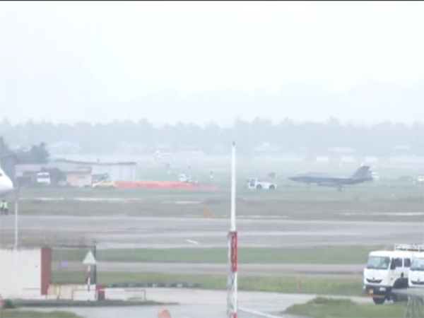 F35B fighter jet  at Thiruvananthapuram international airport (Photo/ANI)