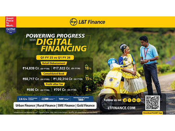 Highlights of L&T Finance Ltd.'s financial performance for the quarter ended June 30, 2025