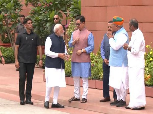 Prime Minister Narendra Modi arrives in Parliament ahead of Monsoon Session(Photo/ANI)