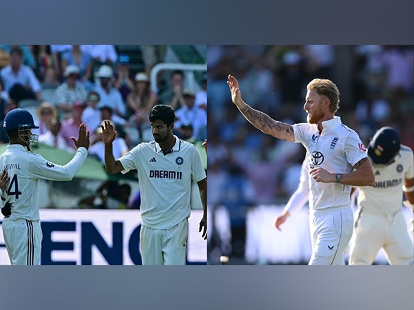 Washington Sundar and Yashasvi Jaiswal (L) and Ben Stokes (R). (Photo: ICC)
