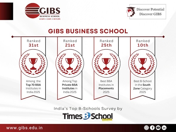 GIBS Business School, Bangalore Achieves National Recognition in Times BBA Education Ranking Survey 2025