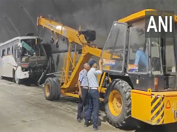 Four Amarnath Yatra pilgrims injured after bus accident in Ramban tunnel (Photo/ANI)