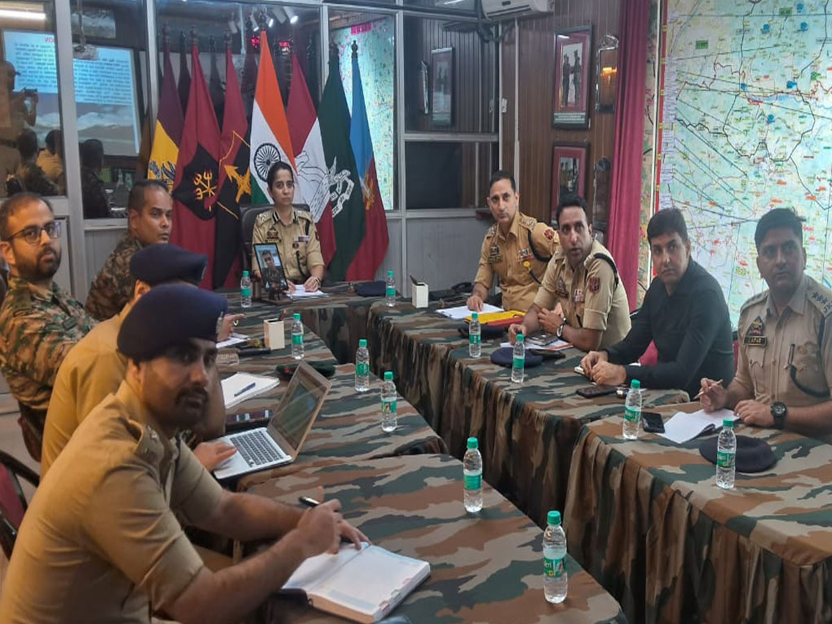 Sarah Rezvi, DIG Udhampur-Reasi Range, conducts security review meeting (Photo/ANI)