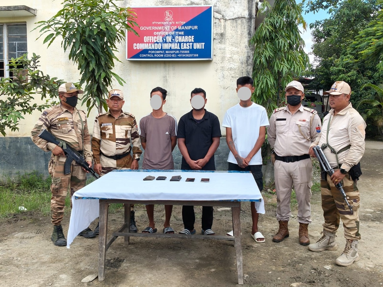 Manipur Police arrest three active cadres  from Imphal West District. (Photo/ANI)
