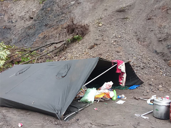 The tent in which the workers were sleeping. (Photo/ANI)