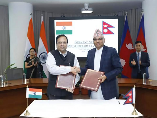 Home Secretary of India Govind Mohan with Home Secretary of Nepal Gokarna Mani Duwadee  (Photo/ ANI)