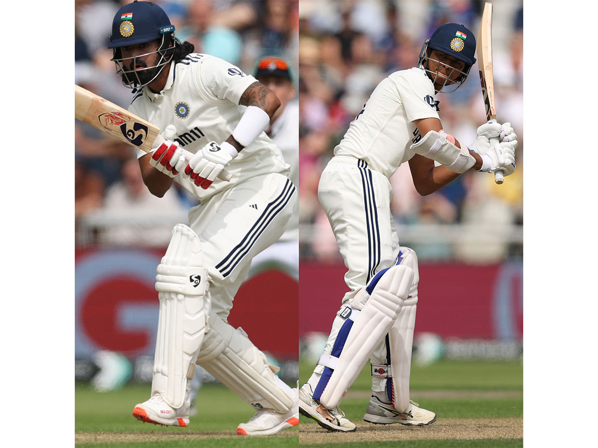 Indian openers KL Rahul (L) and Yashasvi Jaiswal (R). (Photo: X/@BCCI)