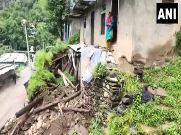 House gets damaged amid heavy rainfall in J-K's Poonch. (PhotoANI)