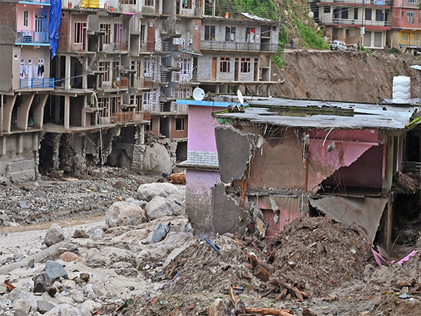 A view of damaged houses and debris after a cloudburst in HP (File Photo/ANI)