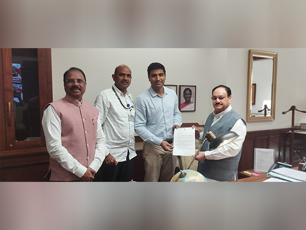 TDP MPs with Union Minister JP Nadda (Photo/ANI)