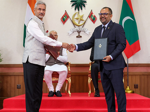 External Affairs Minister S. Jaishankar exchanges eight key agreements with Maldives in presence of PM Modi and President Muizzu in Malé (Image: X/@DrSJaishankar)