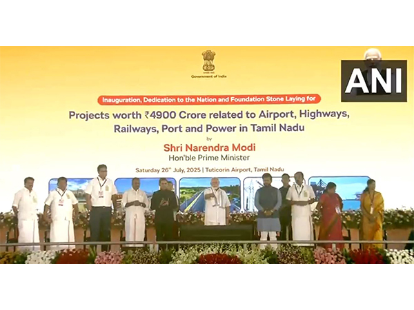 PM Modi launches projects worth Rs 4,900 crore in Tamil Nadu's Tuticorin (Photo/ANI)