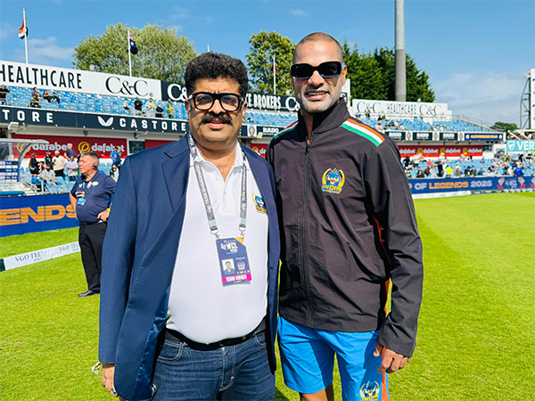Shikhar Dhawan with India Champions owner Sumant Bahl (Photo: India Champions media)