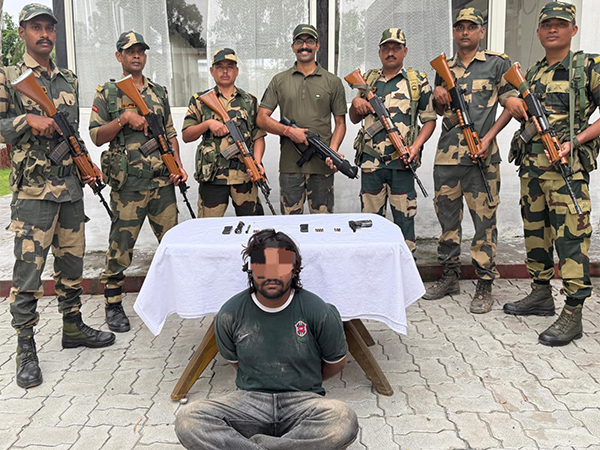 BSF apprehends four people, seizes pistols, heroin in multiple operations along Punjab border (Photo/ANI)