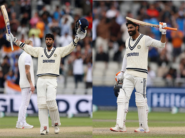Indian left-hand batters Washington Sundar and RavindraJadeja (Photo: X/@BCCI)